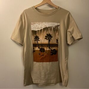 Old Navy Tan Short Sleeve Tee with Tropical Graphic